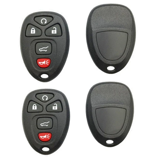 HERKIOCIO Replacement Key Fob Shell Case Fit for Chevy Suburban Tahoe Traverse / GMC Acadia Yukon / Cadillac Escalade SRX/ Buick Enclave / Saturn Outlook 2007-2010 Remote Key (Black 2 Pcs)