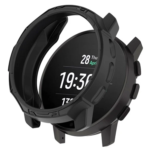 Hengkang Fit for SUUNTO 9 Peak Pro Case, Colorful Silicone Protective Case Bumper Sleeve Shell Frame Protector Cover Accessories for SUUNTO 9 Peak/SUUNTO 9 Peak Pro Smartwatch (Black)