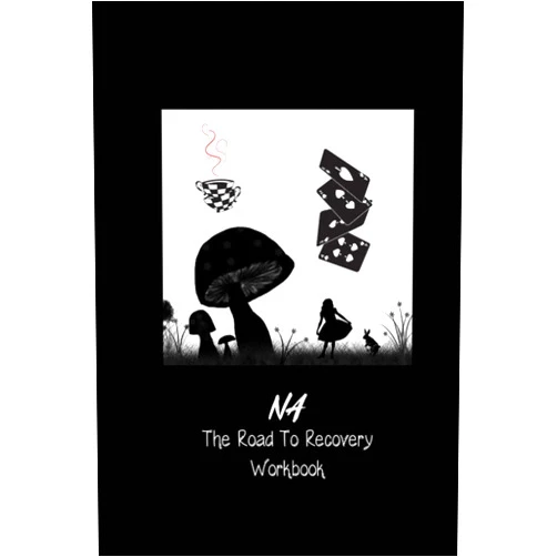 Book Designs NA The Road To Recovery: 12 Step Recovery Workbook/Narcotics Anonymous/Never Alone/Tool For Rehab or Independent Use/NA Journal/Drug And Addiction Handbook