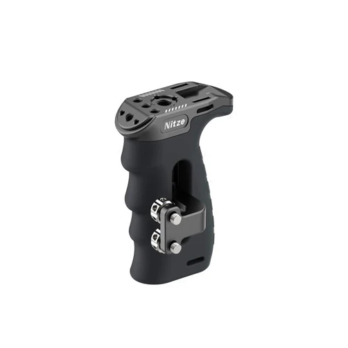 Nitze Ergonomic Side Handle with 1/4” Screws, Up/Down and Left/Right Adjustable, Rubberized Aluminum Camera Side Handle for Camera/Monitor Cages - PA29B