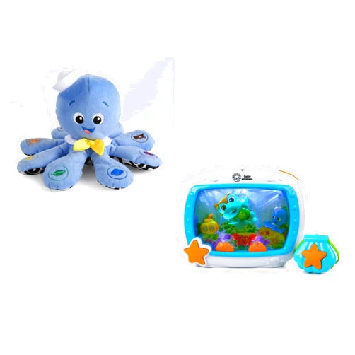 Baby Einstein Octoplush Plush Toy & Baby Einstein Sea Dreams Soother Crib Toy with Remote, Lights and Melodies for Newborns and up