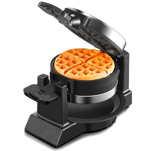 Reemix Classic Waffle Iron, Double Belgian Waffle Maker 180°Flip, 1400W Waffle Iron 8 Slices, Rotating & Nonstick Plates with Removable Drip Tray, Cool Touch Handles, Stainless Steel (8 Slices)