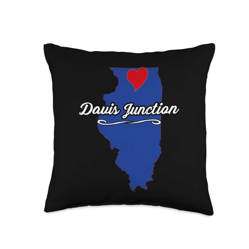 Ogle County Souvenirs City of Davis Junction Illinois | IL-Novelty Merch Gift-Throw Pillow, 16x16, Multicolor