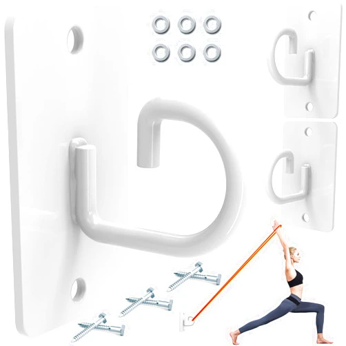 KOMOHOM Resistance Band Wall Anchor,Workout Wall Mount Anchor,Exercise Band Hook,White Workout Band Holder for Home Gym Workout Equipment Accessories,Band Wall Mounts for Workout Band (3PCS)
