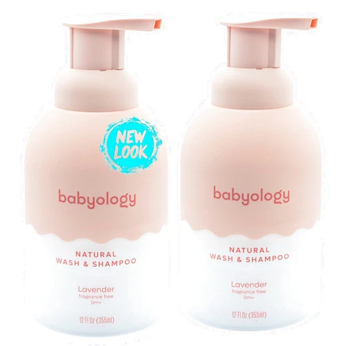 Babyology All Natural Baby Wash and Shampoo - 100% Edible Ingredients - with Organic Lavender Essential Oil (Fragrance Free) – 12 FL OZ - Good for Sensitive Skin - Non Toxic - Tear Free (Pack of 2)