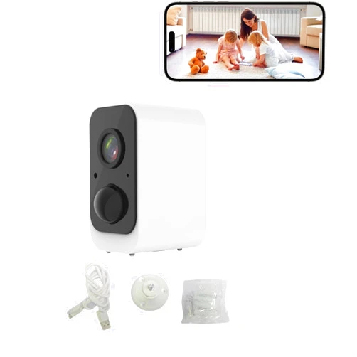 SmartSF Wireless Home Security Camera, 2MP HD, IP66 Rated, 33 ft. Night Vision, Two-Way Talk Support, no Cables or Plugs, Fully Charged and Ready to go (no SD Card)
