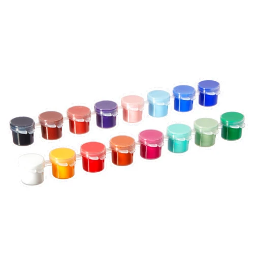 Delta Creative Paint Pots Set with Paint and Brush for Outdoors, (16 Colors)