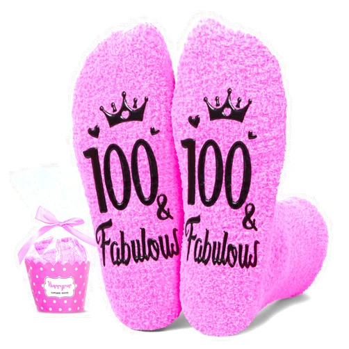 HAPPYPOP Birthday Gifts ideas for Women - Socks for 85 90 95 100 Year Old Elderly Lady, Gifts for Women in Their 100s