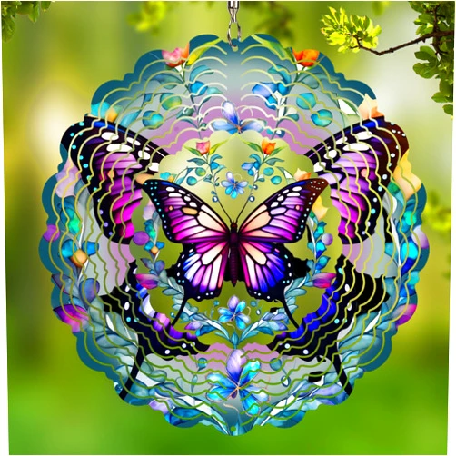 Cawalap Wind Spinners Outdoor Butterfly - Birthday Gifts for Women Mom Wife Grandma, Hanging Wind Sculptures Wind Spinners, 12 inch 3D Wind Spinner for Garden Decor for Outside, Garden, Patio, Yard, Outdoor