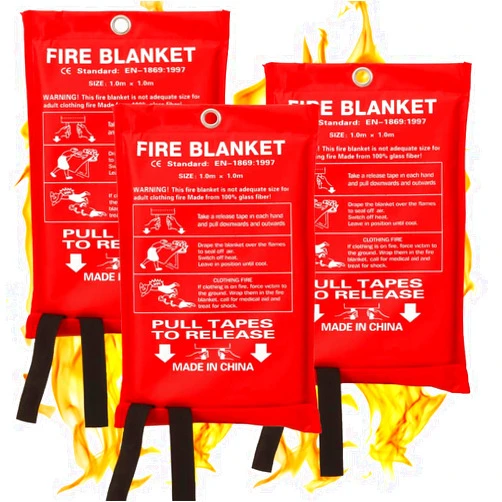 STARTONECO Fire Blanket Fiberglass Fire Emergency Blanket Suppression Blanket Flame Retardant Blanket Emergency Survival Safety Cover for Camping, Grilling, Kitchen Safety, Car (3)