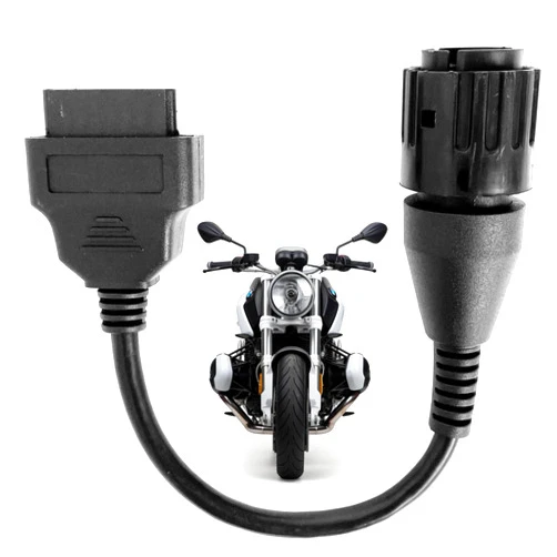 OHP 10 to 16 Pin OBD2 Adapter for BMW Motorcycles - Compatible with GS-911 Diagnostic Tool, OBDLink | Quality Mold (Portable)