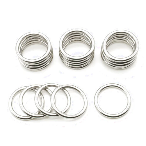 Hamineler 20 PCS Smoothing Welded 304 Stainless Steel O-Ring Welded Round Rings for Camping Belt, Dog Leashes, Luggage Accessories