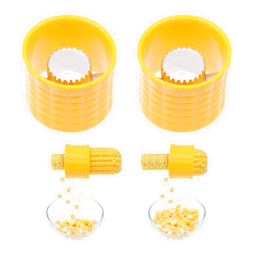 Kare & Kind Corn Stripping Tool, Set of 2 - These Corn Cobber Tools are the Easiest Way to Remove Kernels from Fresh Corn - Just Push Corn Through the Device - The Stainless Steel Blades Work as a Corn Zipper