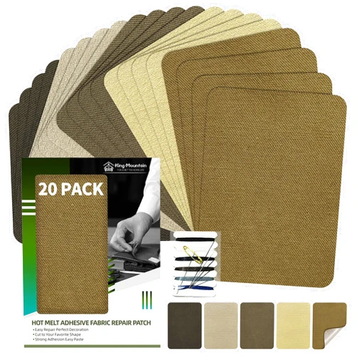 KING MOUNTAIN Iron-on Repair Patch 20 Pcs Pack,3