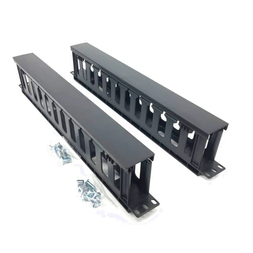 QiaoYoubang 2 Pack 1U 12 Slot Horizontal Rack Mount Cable Management Organizer Plastic 19