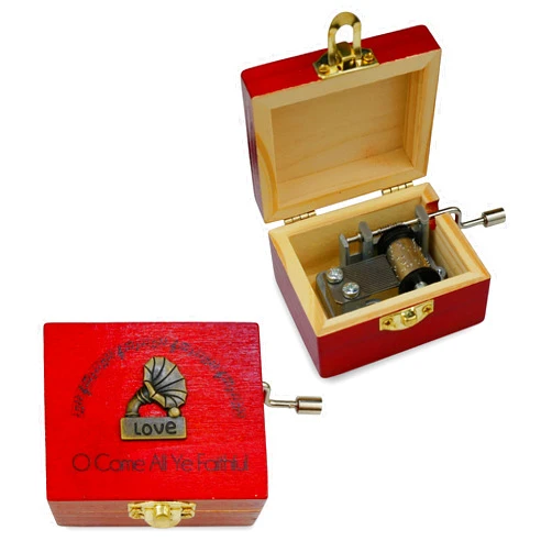 Epiphaneia Small O Come All Ye Faithful Wood Music Box Gifts for Christian Women Men Religious Wooden Boxes Presents: Women, Men, Kids, Mom, Dad, Easter, Christmas, Birthday, Baptism, Christening Gift