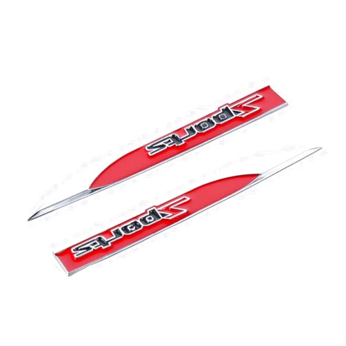 BYOBYO 2Pcs 3D Metal Sports Logo Emblem Badge,Sports Logo Emblem Blade Side Fender Metal Sticker for Car, Truck, Motorcycle