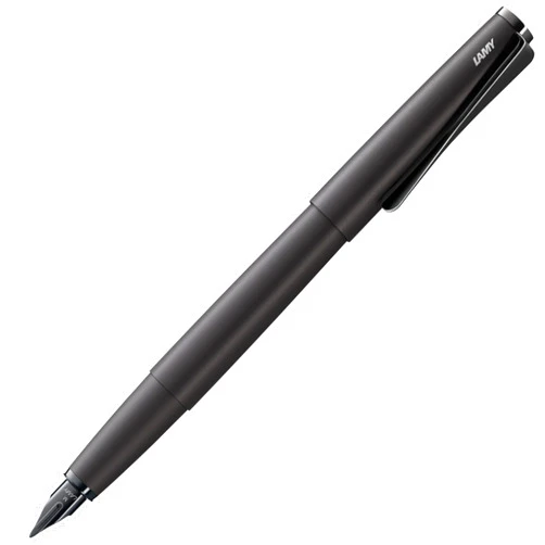 Lamy Studio 066 Fountain Pen - Stainless Steel Fountain Pen in Black Soft Varnish Finish with Extraordinary Propeller-Shaped Clip - Nib Size M