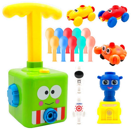 PATHOSIO KIDS Balloon Launcher car Toy Set - Balloon Racers Toy with Pump, Balloon Powered, with Rocket Launch kit and Extra Balloons (Frog)