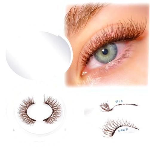ALICE Magnetic Eyelashes No Glue Needed Natural Brown Lashes with Magnetic Lash Applicator Reusable Easy to Use Cat Eye Magnetic Lashes Kit without Eyeliner