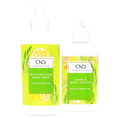 CND Scentsations Liquid Hand Wash & Body Lotion, Vegan Moisturizing Deep Cleanser, Formulated with Glycerin & Jojoba Oil, Citrus & Green Tea, 13.2 fl. oz