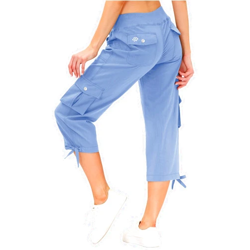 MoFiz Women's Cargo Capris Hiking Pants Lightweight Quick Dry Outdoor Athletic Travel Casual Loose Comfy Cute Pockets