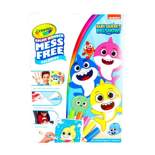 Crayola Baby Shark Color Wonder Pages, Mess Free Coloring for Toddlers, Coloring Activity, Travel Activities, Toddler Toys & Gifts, 3+