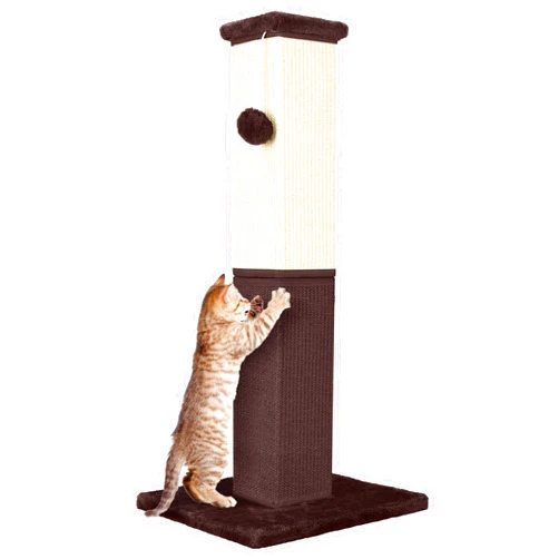 YULOYI Cat Scratching Post, 32 Inch Cat Scratching Post for Large Cats, Cat Scratcher with Nature Sisal, Cat Scratch Post for Indoor Large Cats and Kitten, Brown