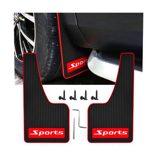 AICEL 2Pcs Car Mud Flaps Fender Splash Guards, PVC Mudguard Fender Flares with Hardware Front and Rear, Universal Sports Mud Flaps Guards Splash, Exterior Accessories for Car Sedan SUV Trucks (Sports)
