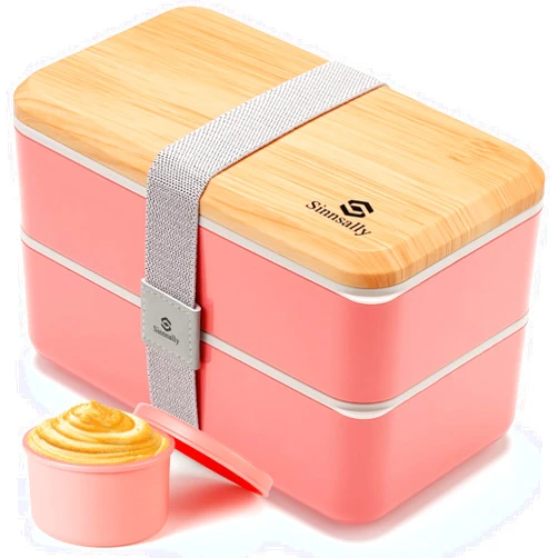 Sinnsally Bento Box for Kids and Adults, Stackable Japanese Bento Lunch Box Containers for Teens/Women with Compartments(47oz),Modern Lunch Containers with Utensil Set,Leak-Proof Lunchbox,Rectangle