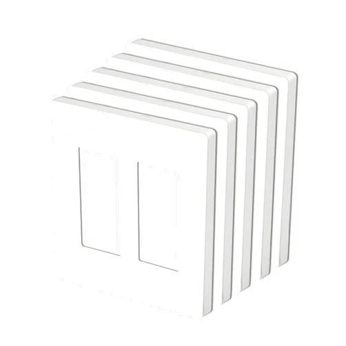 BESTTEN (5 Pack) BESTTEN 2-Gang Screwless Wall Plate, USWP4 Glossy Off White, Decorator Outlet Cover, Decor Switch Plate, H4.69” x W4.73”, Wallplate for Light Switch, Dimmer, USB, GFCI, Receptacle