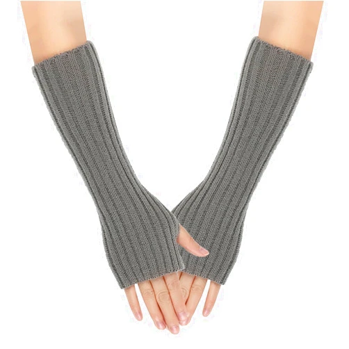 Ralleyfun Knit Arm Warmer Fingerless Knit Gloves Winter Mitten Gloves ThumbHole Costume