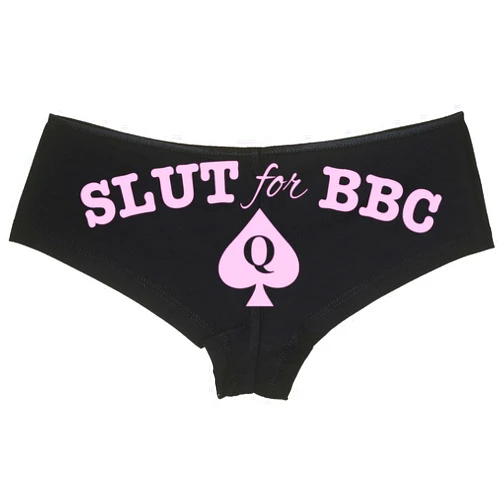 Knaughty Knickers - Slut For BBC - Queen of Spades Boy Short Panties - Love Big Black Cock Boyshort Underwear