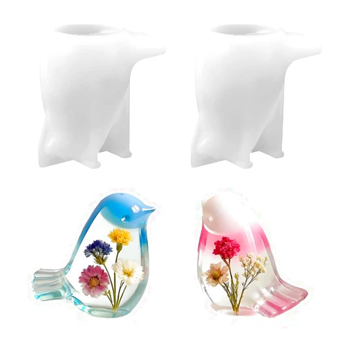 Koonafy Bird Resin Mold, 3D Birds Silicone Epoxy Molds, Cute Animal Epoxy Resin Concrete Mold, Unique DIY Display Mould for Home Decor, Office Cabinets, Wall and Desktop Decoration (2pcs)