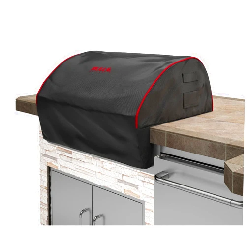 Bull Outdoor Products 72018 Bison Head Premium Cover/Black Red Piping & Stitched Logo, Box for Outdoor Grilling, Cooking and BBQing