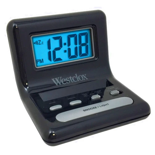 Westclox Black NYL47538 LCD Digital Bedside Alarm Clock