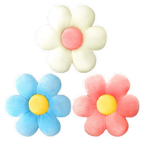 Sratte 3 Pcs Flower Pillows Flower Shaped Throw Pillow Cute Daisy Pillow Seating Cushions for Adults Home Bedroom Sofa Chair Couch Decor(Multicolored,20