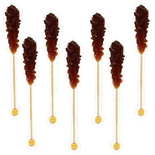 Fruidles Barista Crystal Sticks, Amber Rock Candy Sugar Sticks for Tea, Coffee, Kosher Certified, Individually Wrapped, 5.5