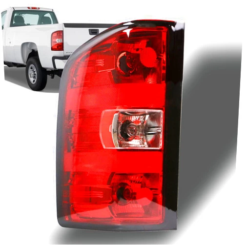 Nakuuly Tail Light Assembly Compatible With 2007-2013 Chevy Silverado 1500 2500HD 3500HD GMC Sierra 2500 HD 3500 HD Left Driver Side Taillight Rear Brake Lamps with Bulb and Harness