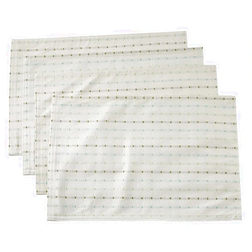 212 Main SARO Stitched Line Table Mats White - Set of 4