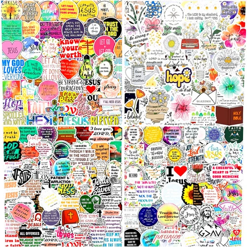 KASANYER 220Pcs Inspirational Christian Stickers, Bible Verse Faith Stickers, Religious Jesus Motivational Stickers for Christmas Water Bottles, Christian Easter Gifts for Kids Men and Women (220pcs)