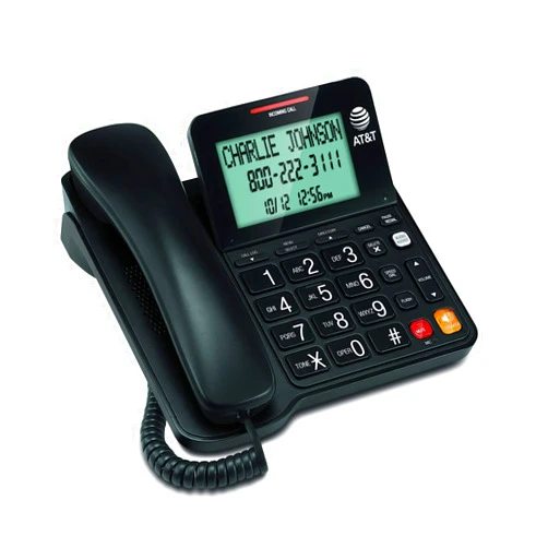 AT&T CL2940 Corded Phone with Speakerphone, Extra-Large Tilt Display/Buttons, Caller ID/Call Waiting and Audio Assist, Black