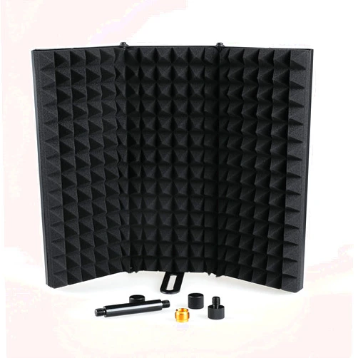 Weymic Microphone Isolation Shield, Foldable Mic Shield with Triple Sound Insulation, Reflection Filter with 3/8