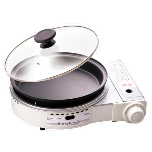 Iwatani Cassette Gas Grill pan Bistro Guru II CB-GP-2 Cassette Stove (White)