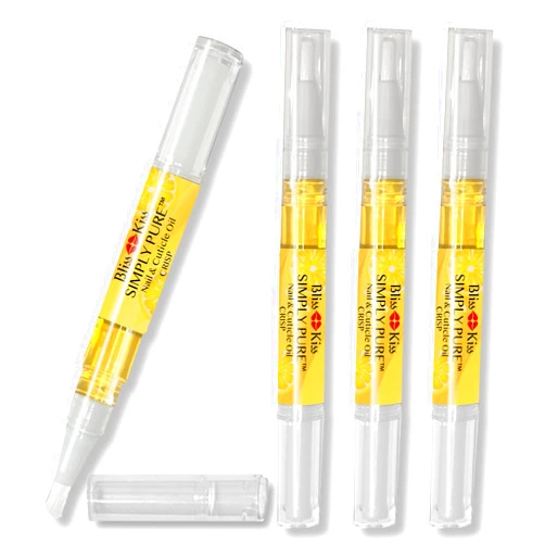 Bliss Kiss | Crisp Fragrance 4 Nail Oil Cuticle Pens w/Vitamin E & Jojoba⏤Nail Strengthener Nail Growth Serum for Brittle Peeling Breaking Thin Nails