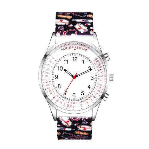 Avaner Nurse Wrist Watches Pulsometer Silicone Band Easy to Read Quartz Watches for Nurses Doctors