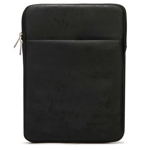Kinmac 360° Protective Vertical Style Waterproof Laptop Sleeve Case Cover (Black PU, 15 inch-15.6 inch)