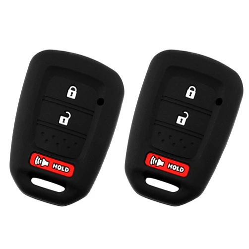KeylessOption KeyGuardz Keyless Entry Remote Car Key Fob Outer Shell Cover Soft Rubber Protective Case for Honda CR-V HR-V Crosstour MLBHLIK6-1T (Pack of 2)