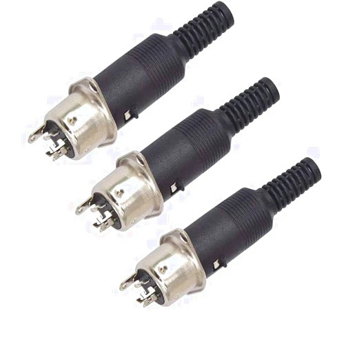 Jing 5 Pin DIN Male Plug + Female Adapter Socket Panel Mount Chassis Audio AV Solder 6 pin din Connector - (3 Sets)