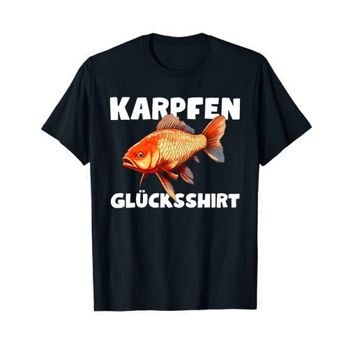 Karpfen Glücksshirt Angeln Fisch Friedfisch Schuppenkarpfen T-Shirt